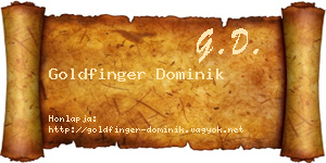 Goldfinger Dominik névjegykártya